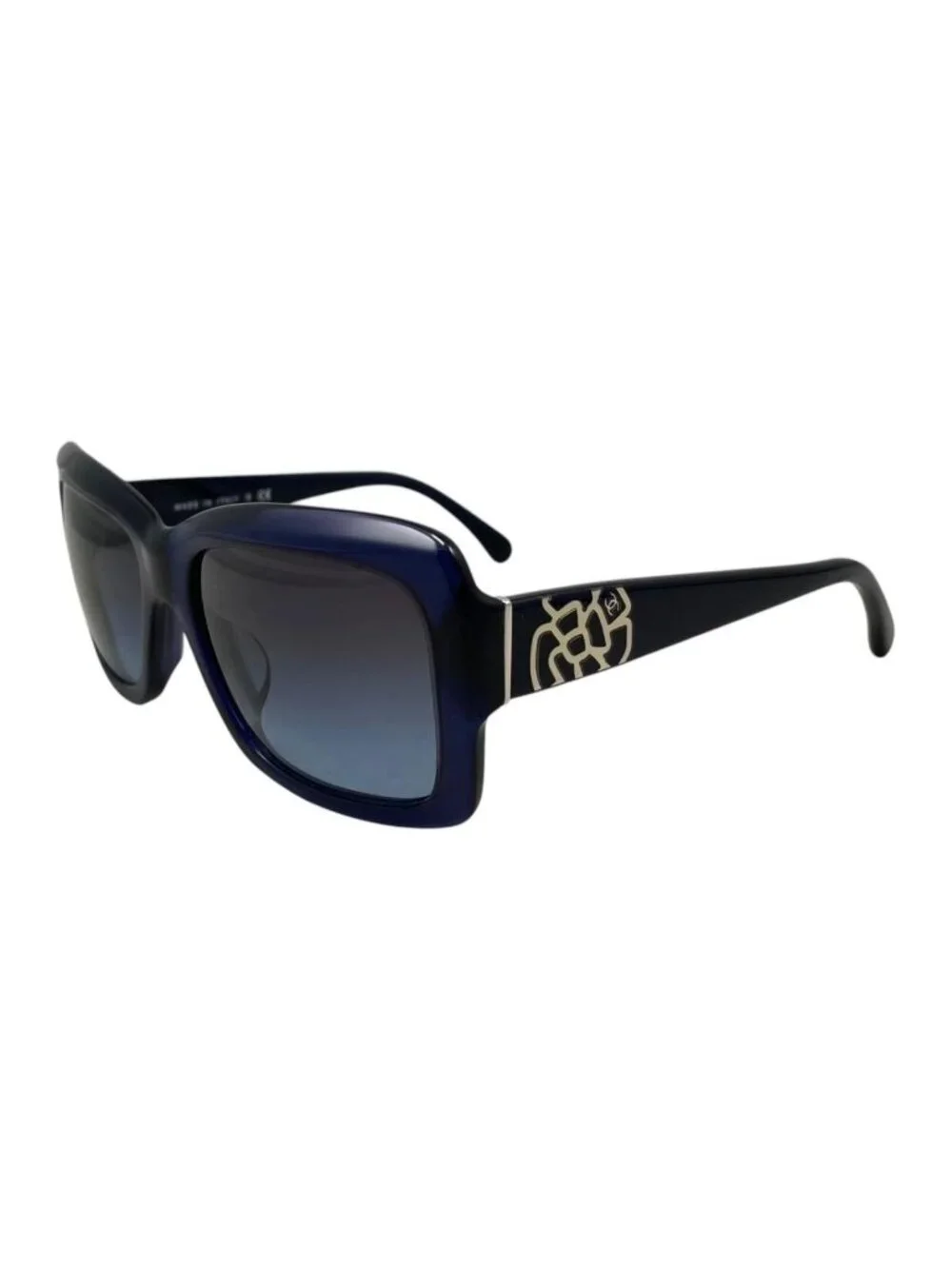 Chanel Sunglasses Camellia CC Logo Navy Blue Eyewear